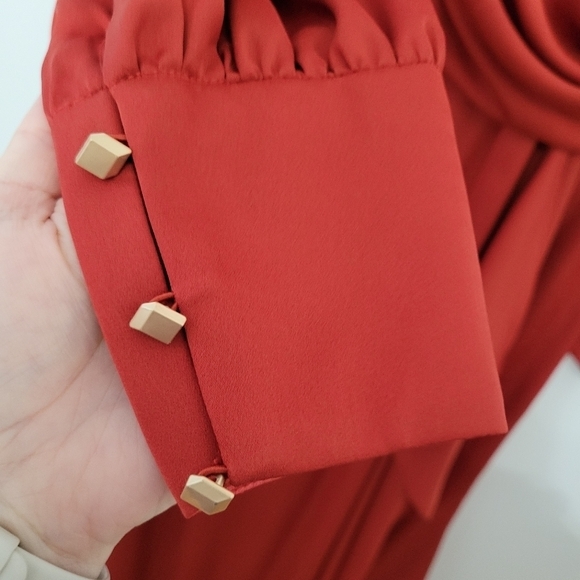 IEENA Mac Duggal Women's Long Sleeve Formal Dress Size 6 Brick Red Style 26895 - Picture 5 of 12